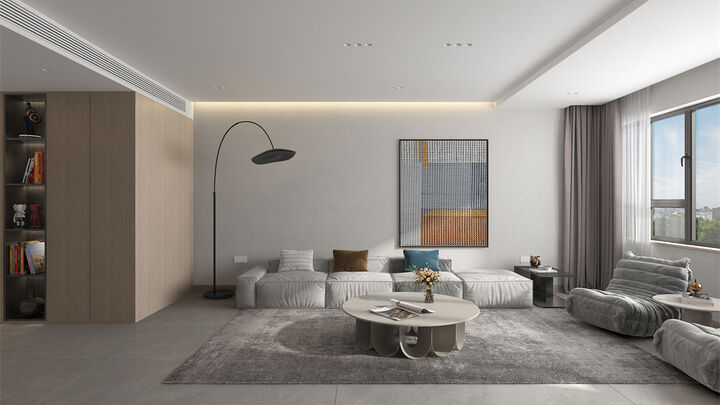 歷下區華浩英倫145㎡三室兩廳現代簡約風格裝修案例