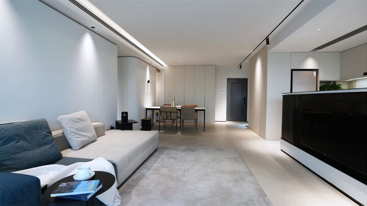 槐蔭區陽光100三室兩廳130㎡現代簡約實景裝修案例